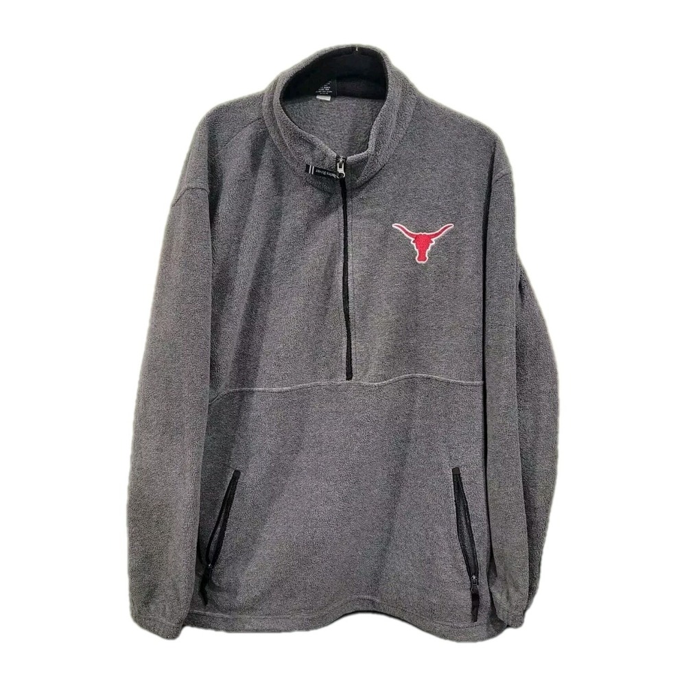 Texas Longhorns Fleece Pullover Men's 2XL Gray 1/4 zip SEC Football
